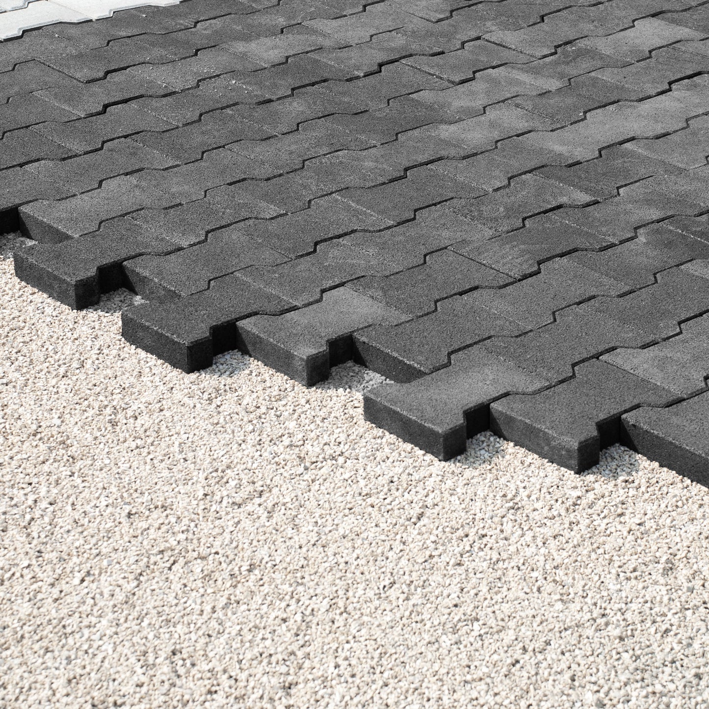 Gummipflasterstein Doppel-T, anthrazit, 1m² = 36 Einzelsteine 20x16x4,3cm