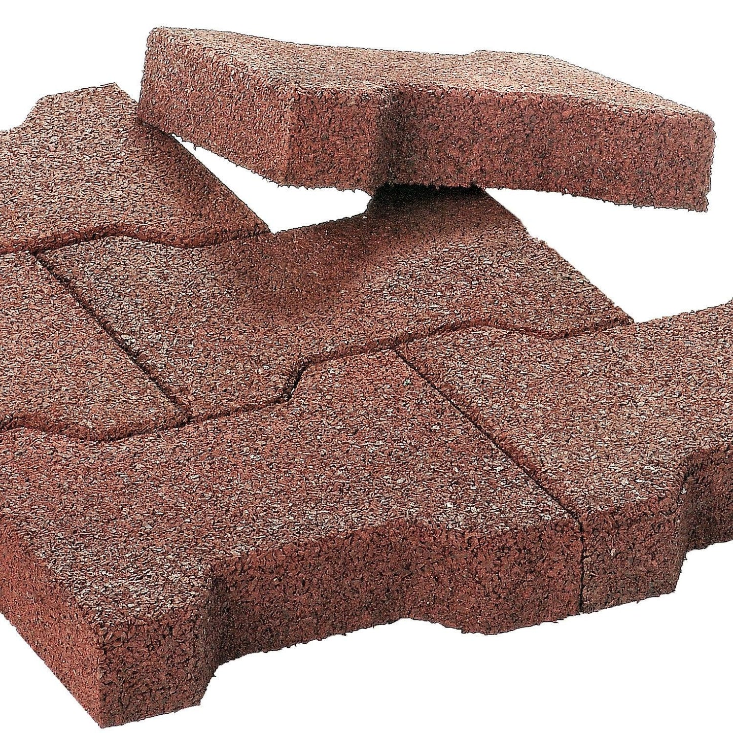 Gummipflasterstein Doppel-T, rotbraun, 1m² = 36 Einzelsteine 20x16x4,3cm