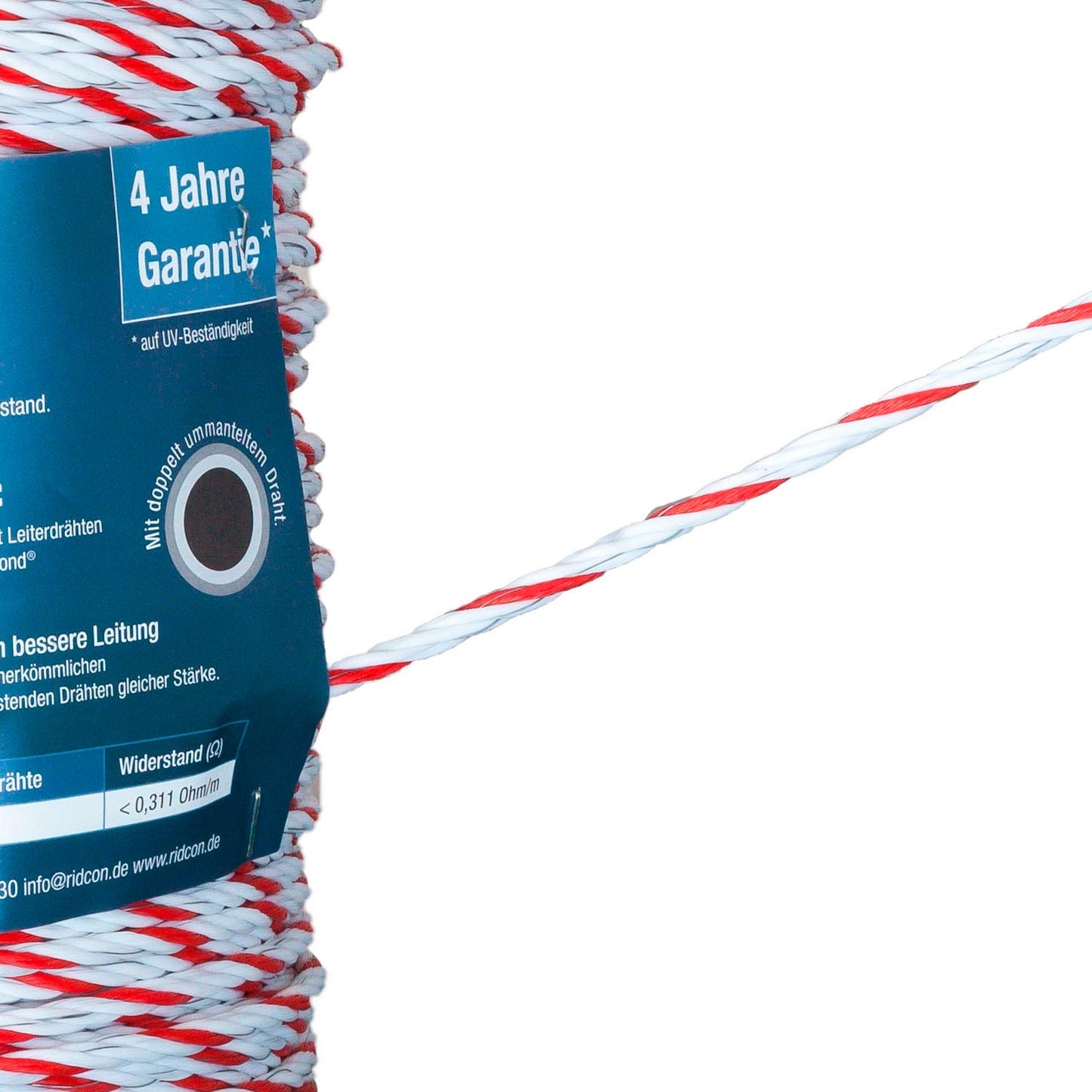 Hammerline Weidezaunseil weiß/rot – 200m, 6mm
