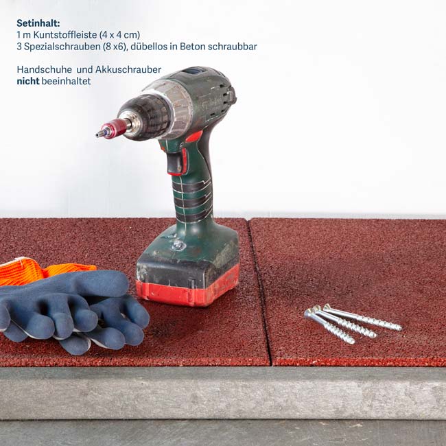 Abschlussleisten-Set für Boxenmatten 1m - 4 x 4cm
