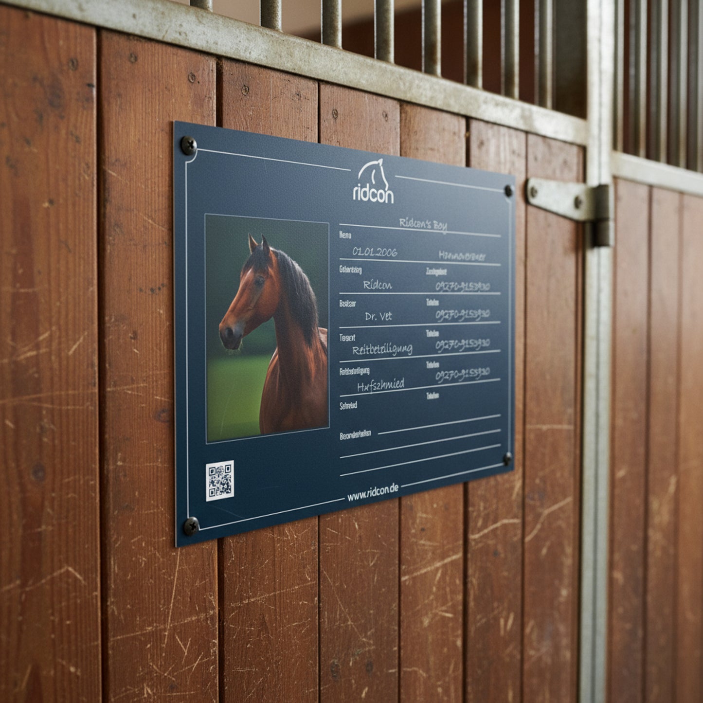 Boxen- und Stallschild mit Bild