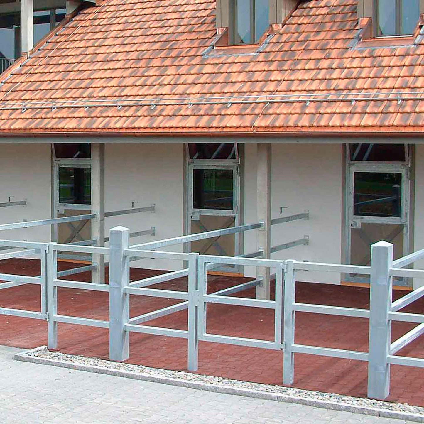 Gummipflasterstein Doppel-T, rotbraun, 1m² = 36 Einzelsteine 20x16x4,3cm