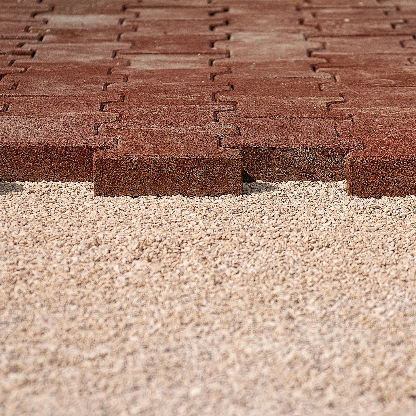 Gummipflasterstein Doppel-T, rotbraun, 1m² = 36 Einzelsteine 20x16x4,3cm