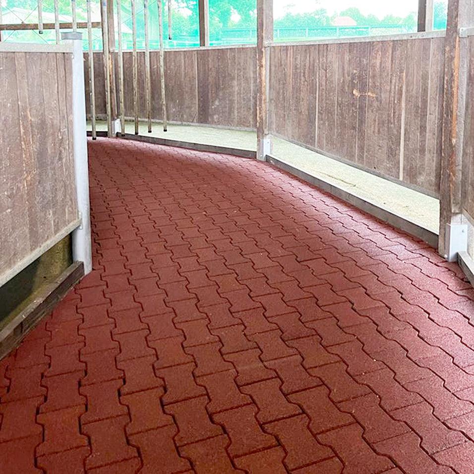 2. WAHL Gummipflasterstein Doppel-T, rotbraun, 1m² = 36 Einzelsteine 20x16x4,3cm