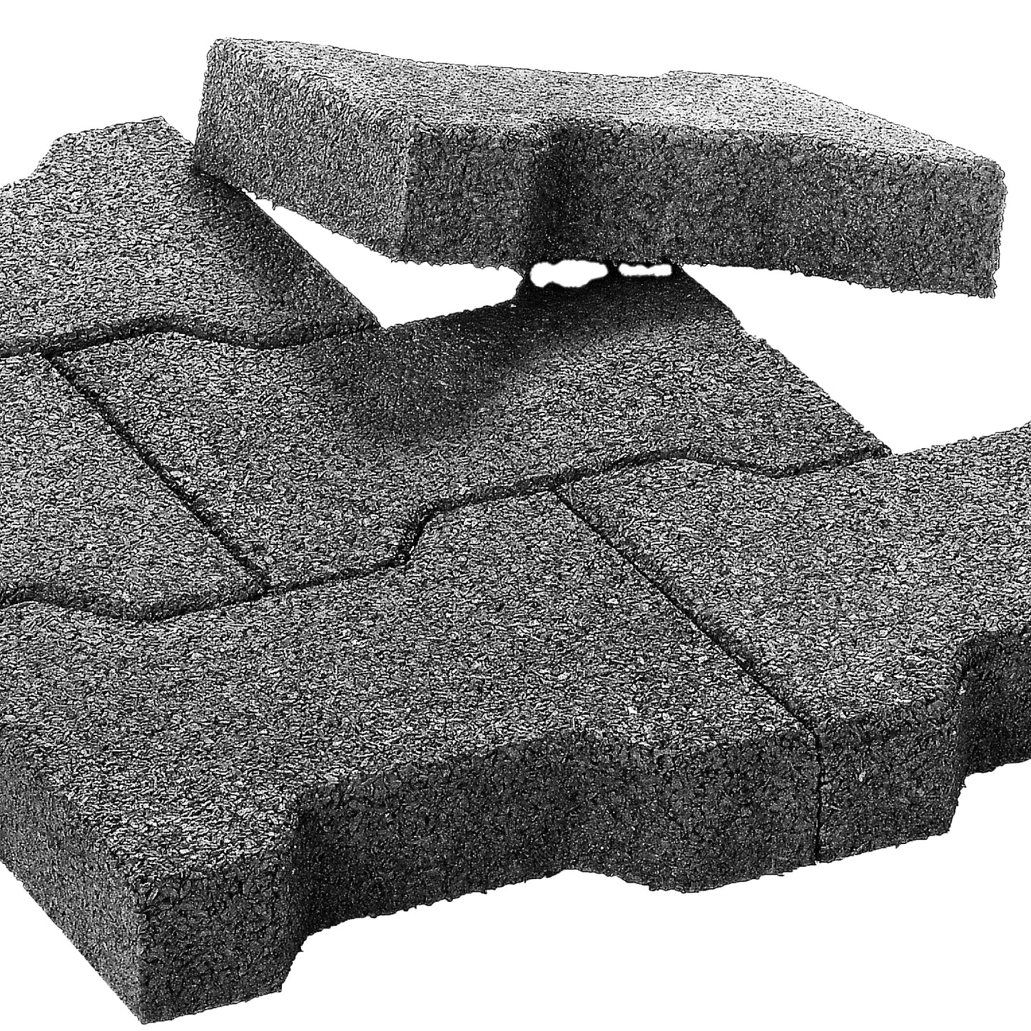 Gummipflasterstein Doppel-T, anthrazit, 1m² = 36 Einzelsteine 20x16x4,3cm