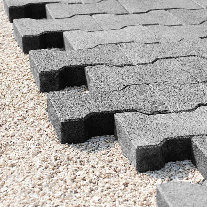 Gummipflasterstein Doppel-T, anthrazit, 1m² = 36 Einzelsteine 20x16x4,3cm