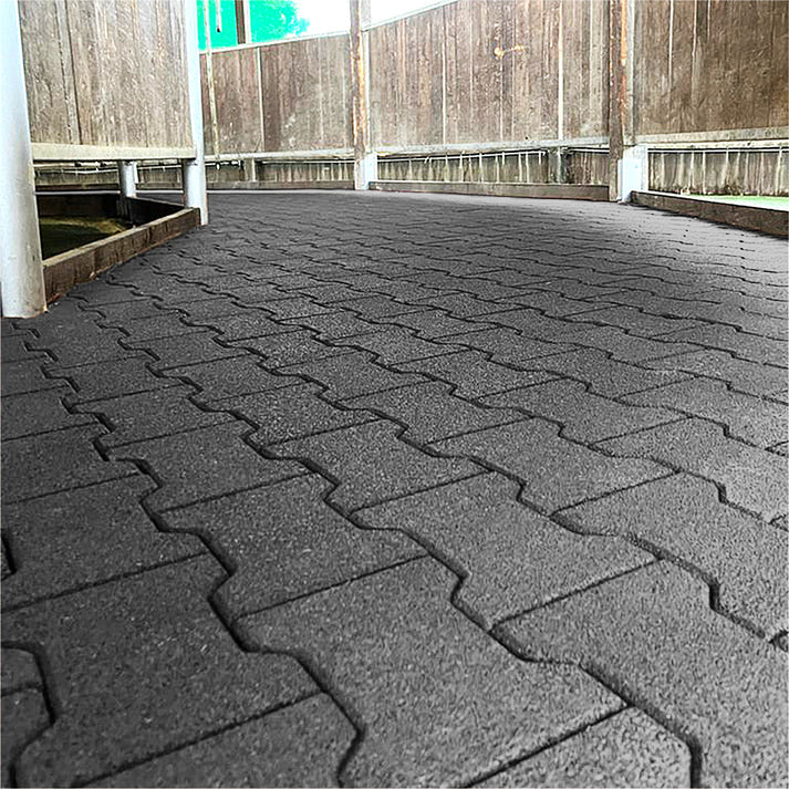 Gummipflasterstein Doppel-T, anthrazit, 1m² = 36 Einzelsteine 20x16x4,3cm