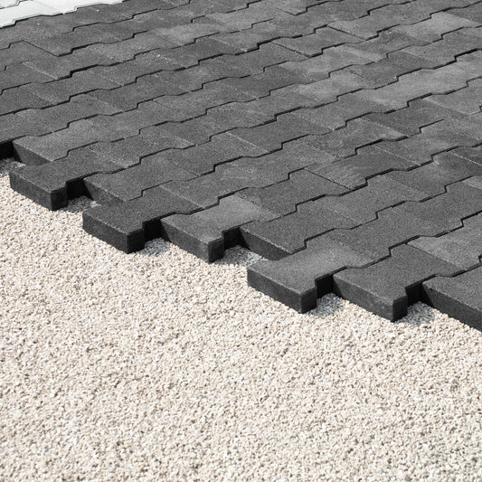 Gummipflasterstein Doppel-T, anthrazit, 1m² = 36 Einzelsteine 20x16x4,3cm