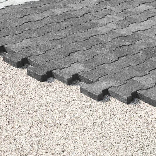 Gummipflasterstein Doppel-T, anthrazit, 1m² = 36 Einzelsteine 20x16x4,3cm