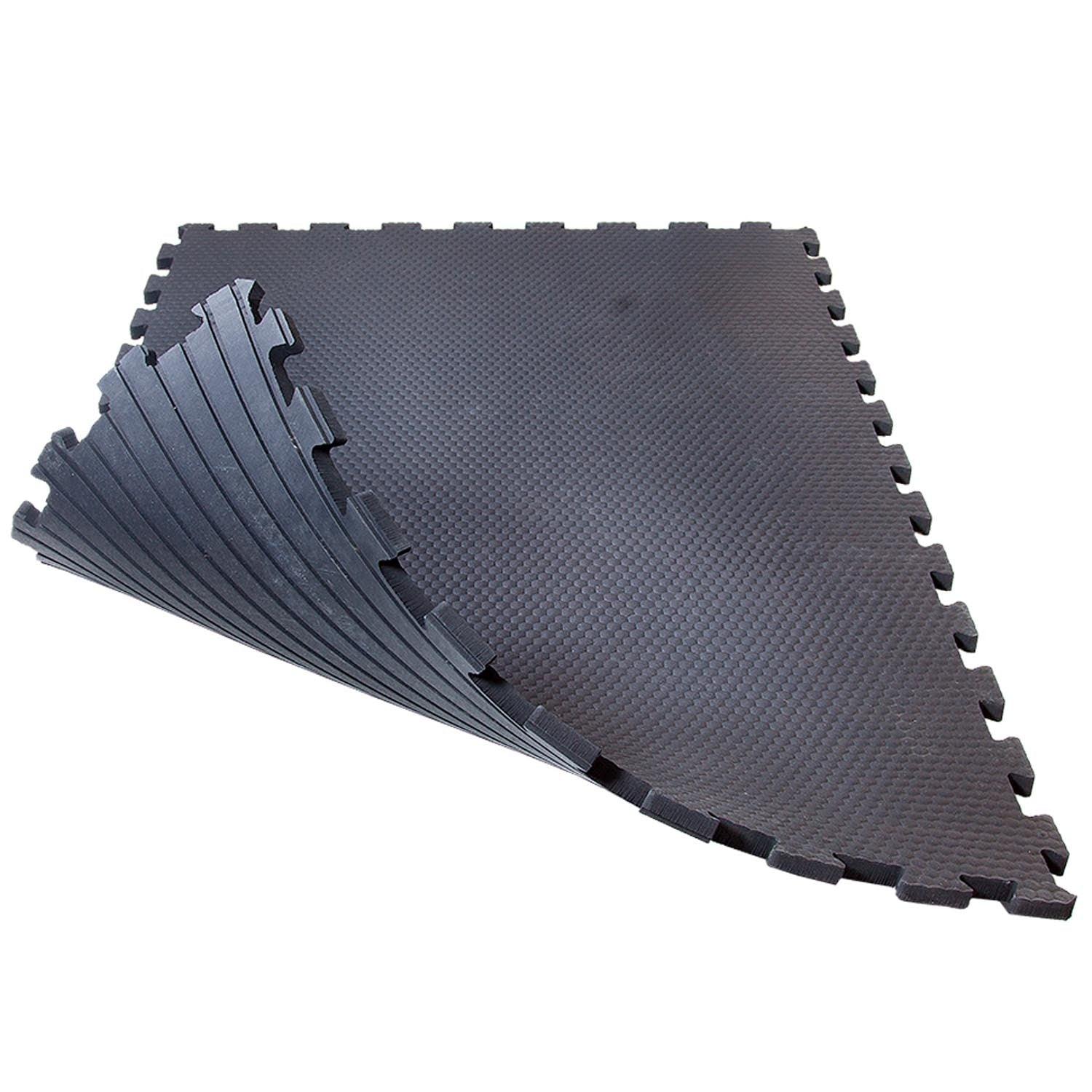 Puzzle Boxenmatte aus Vollgummi, schwarz, 116x78x1,8cm