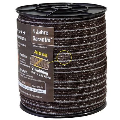 ExclusivLINE Elektro-Band 2 cm braun/weiß - 200m