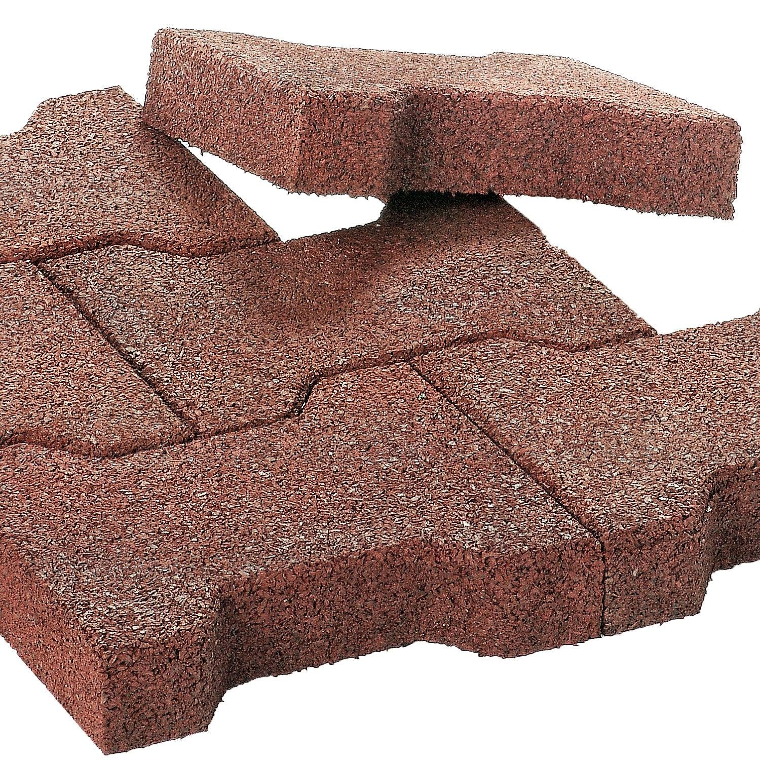 2. WAHL Gummipflasterstein Doppel-T, rotbraun, 1m² = 36 Einzelsteine 20x16x4,3cm