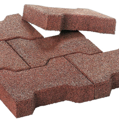 Gummipflasterstein Doppel-T, rotbraun, 1m² = 36 Einzelsteine 20x16x4,3cm