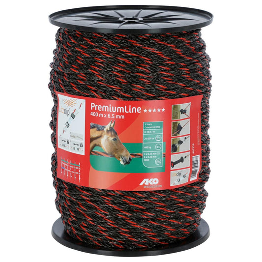 Weidezaunseil PremiumLine orange/braun 400m, 6,5 mm
