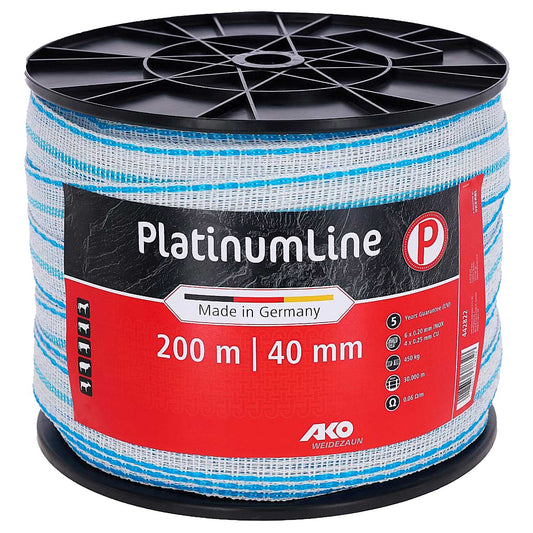 Weidezaunband PlatinumLine weiß/blau 200 m - 40 mm