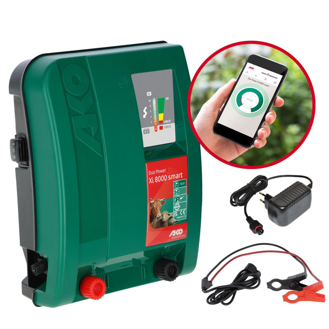 AKO Duo Power Xi8000 smart, Duo-Weidezaungerät für normale Zaunanlagen