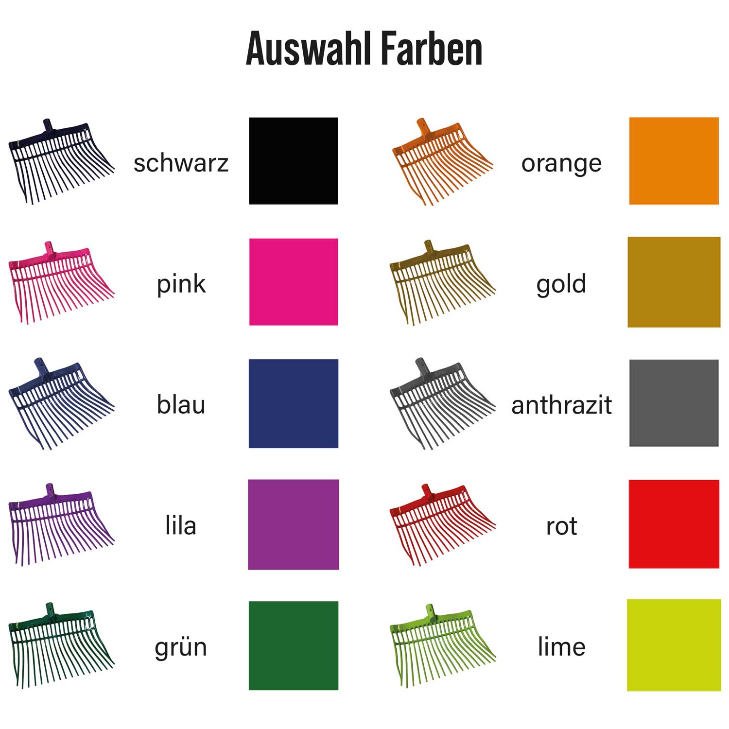 Ersatzforke für Mistgabel in verschiedenen Farben (Erwachsene)