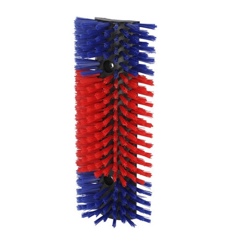 Halbrunde Kratzbürste mit Borsten - Farbe: Rot/Blau