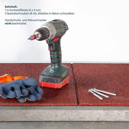 Abschlussleisten-Set für Boxenmatten 1m - 4 x 4cm
