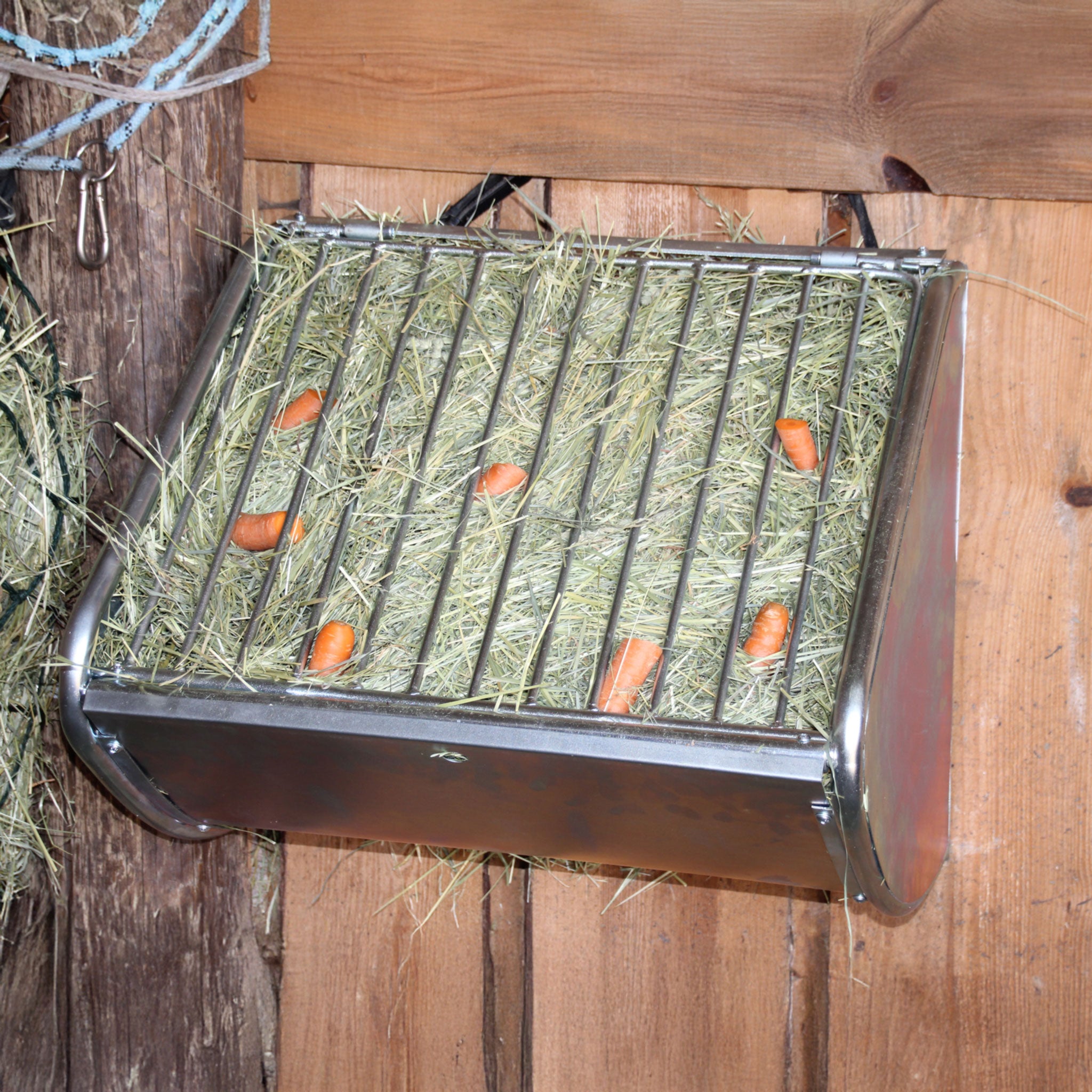 Kerbl Heuraufe mit Futterspargitter - Farbe: Silber
