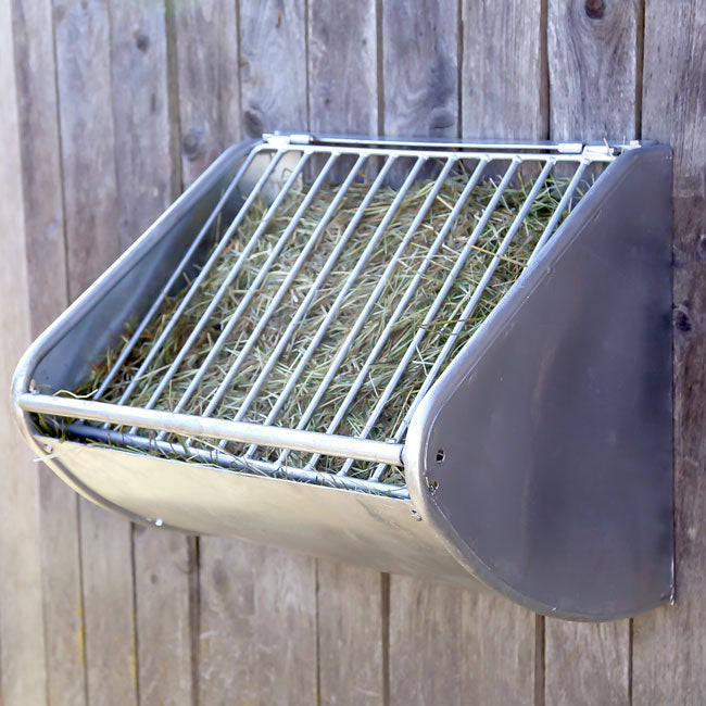 Kerbl Heuraufe mit Futterspargitter - Farbe: Silber