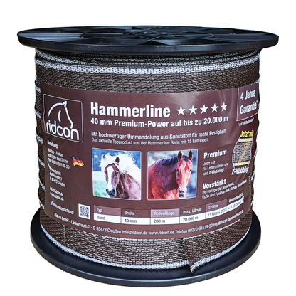 ExclusivLINE Elektro-Band 4 cm braun/weiß - 200m