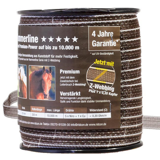 ExclusivLINE Elektro-Band 2 cm braun/weiß - 200m