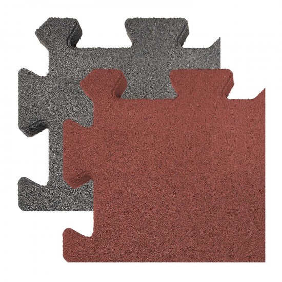 Ecke für Quadrat Stallmatten in rotbraun oder grau - fein grau 2,5 cm 0