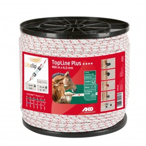 geflochtene Weidezaunlitze TopLine Plus weiß/rot - 400 m 0
